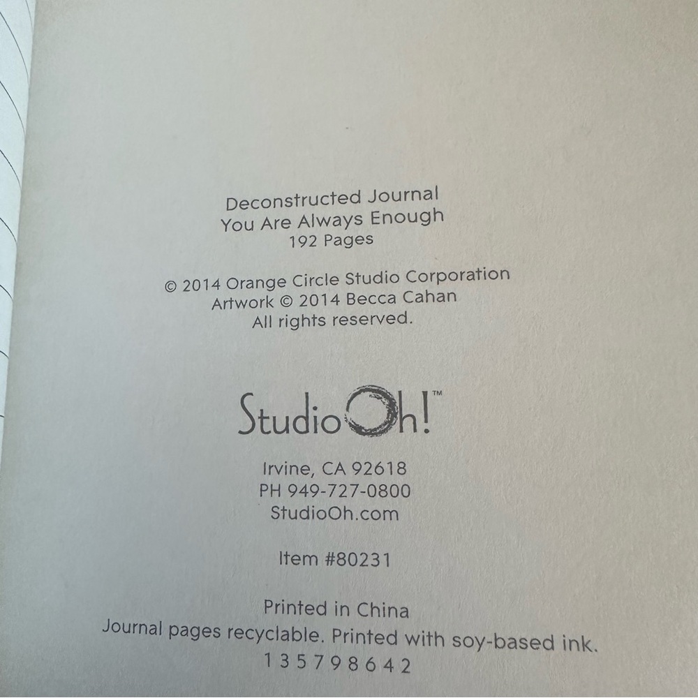 NEW Studio Oh! “You are always enough” Deconstructed Journal NEW - Picture 7 of 10